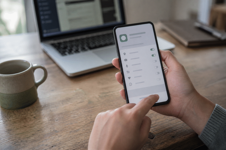 Android user reviewing an APK permissions screen before installation